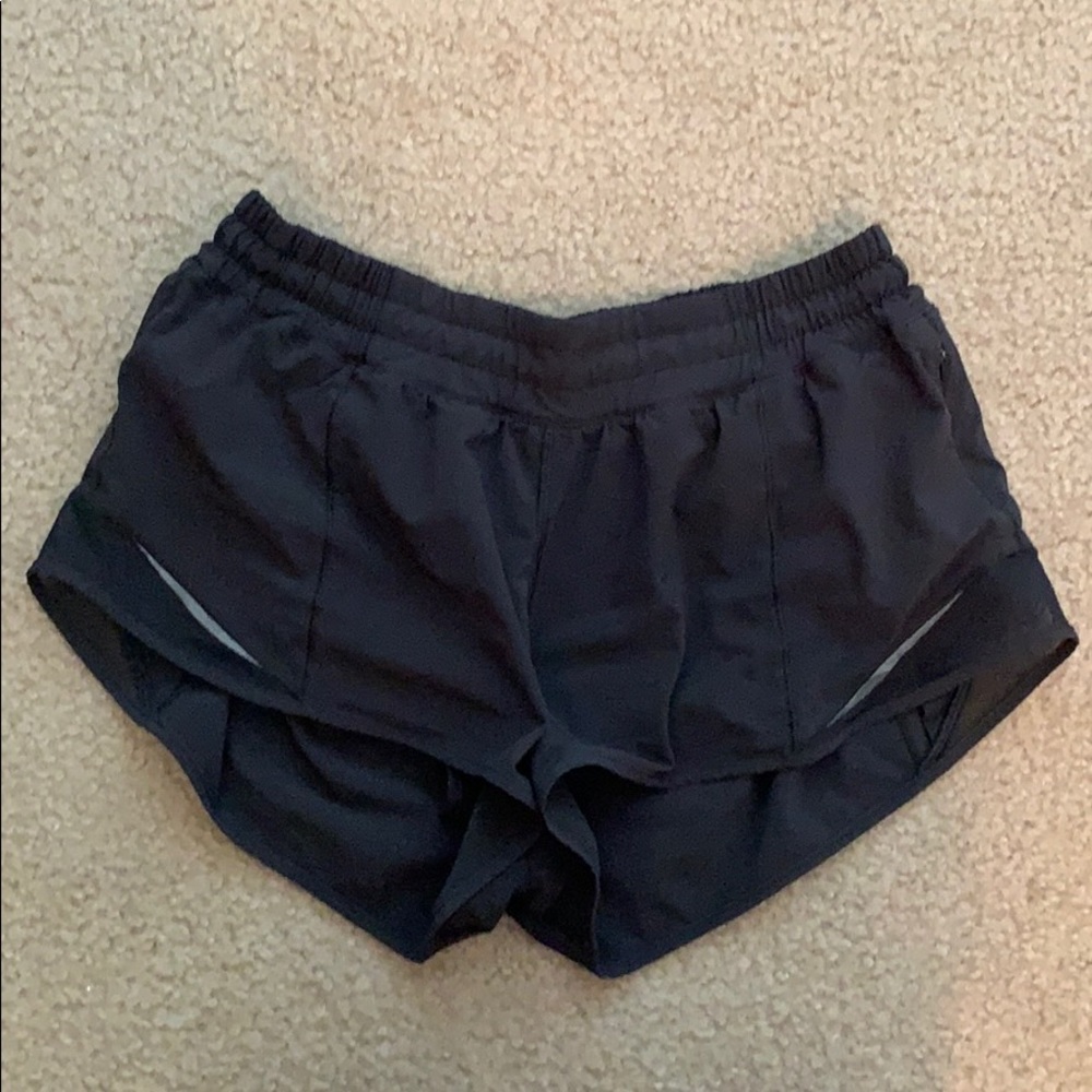Lululemon Athletica Black Hotty Hot Shorts Running Shorts Workout Shorts Size 8